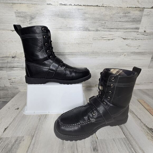 Cadillac Boots Mens 8.5 Black w/ Buckle Rare Motorcycle Biker Style 916974 - Picture 5 of 16